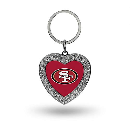 NFL Rhinestone Heart Keychain - Durable Metal Team Accessory