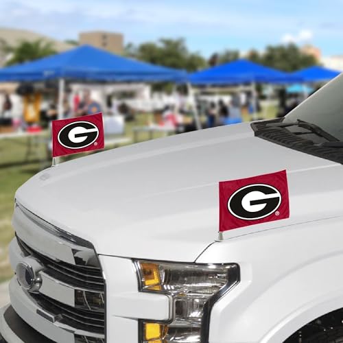Georgia Bulldogs Car Flags - 2 Pack Mini Auto Flags, 4" x 6"