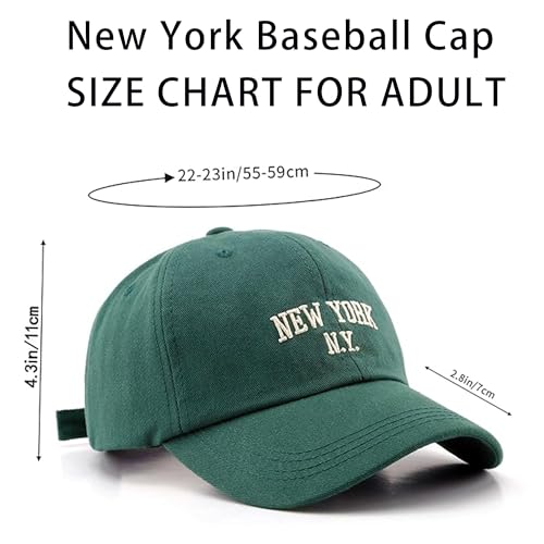 Unisex New York Embroidered Distressed Baseball Cap - Green