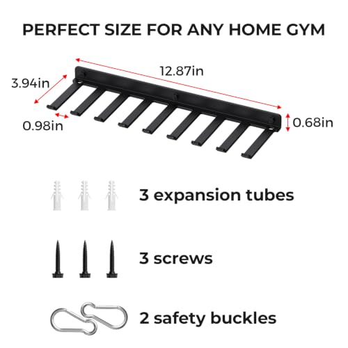 Heavy-Duty Wall-Mounted Storage Rack for Gym Accessories - Medium 1 Pack
