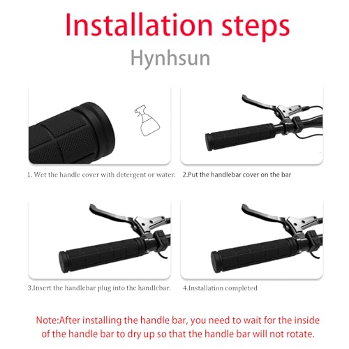 Non-Slip Rubber Bike Handlebar Grips - 2 Pairs for Kids