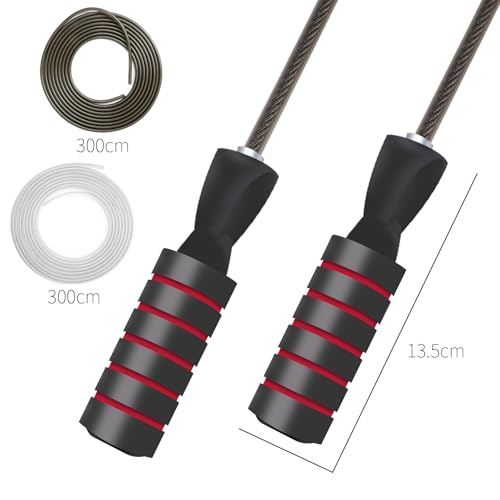 Adjustable Jump Rope - 9.84FT with Coated Steel Cables & Carry Bag - 1 Pack