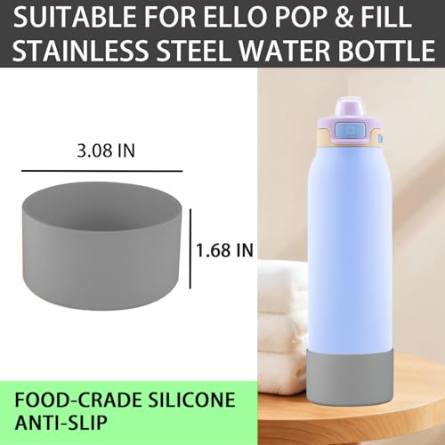 Silicone Bottom Covers for Ello Pop 22oz Water Bottle - Gray (2 Pack)