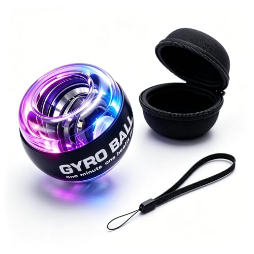Wrist Gyro Ball Exerciser with LED Lights - Black