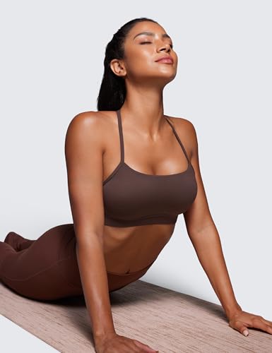 CRZ YOGA Butterluxe Y Back Sports Bra Small Hot Fudge Brown