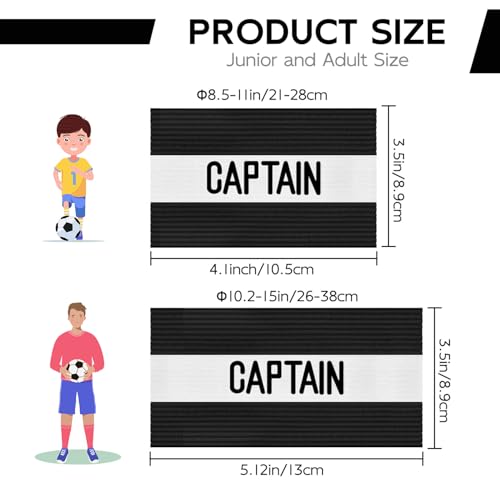 Classic Captain's Armband for Soccer Training - Adult Black