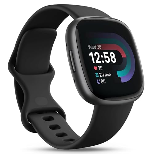 Soft Silicone Sport Bands for Fitbit Versa 3/Sense - Black, Small 5.5"-7.1"