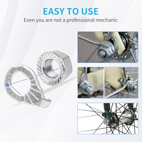 Bicycle Axle Nut Kit with Washers - 12PCS M8 M9.5 M10