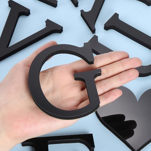 PATIKIL 3D Acrylic Alphabet Mirror Wall Stickers Letter G Self-Adhesive Home Decor Letter Sign Art Sticker Decal for DIY Home Decoration Black