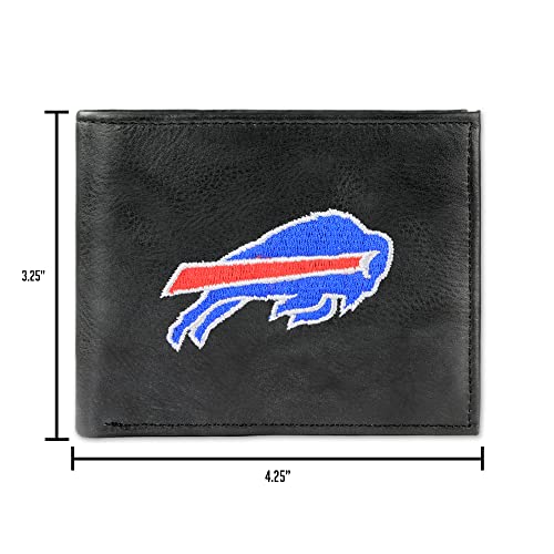 Embroidered Black Leather Billfold Wallet - Chicago Bears 3.25" x 4.25"