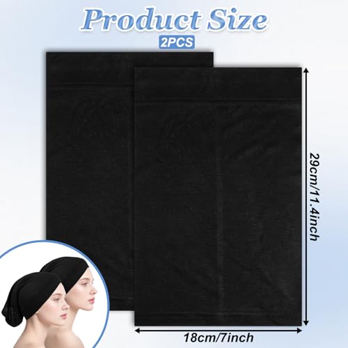 Non-Slip Hijab Undercaps - 2-Piece Black Neck Cover Set
