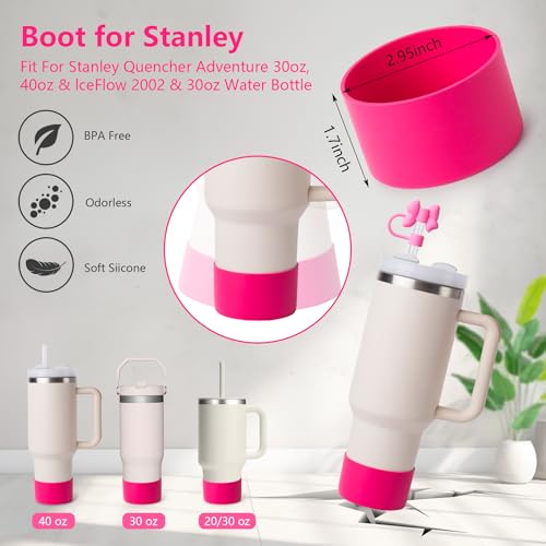 Stanley Cup Accessories Set - Water Bottle Handle Strap, Silicone Boot, Hot Pink