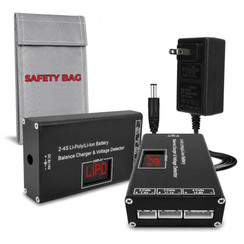 LiPo Balance Charger with Wireless Voltage Meter - Black