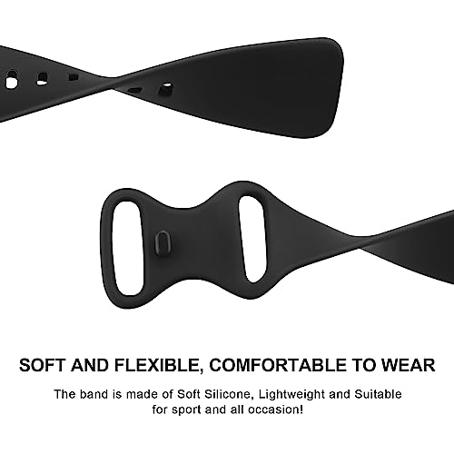 Soft Replacement Bands for Fitbit Charge 6 & 5 - Black/Black, Large