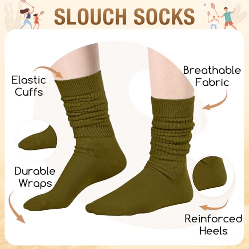 Women's Thin Slouch Socks - Army Green Scrunch Boot Socks