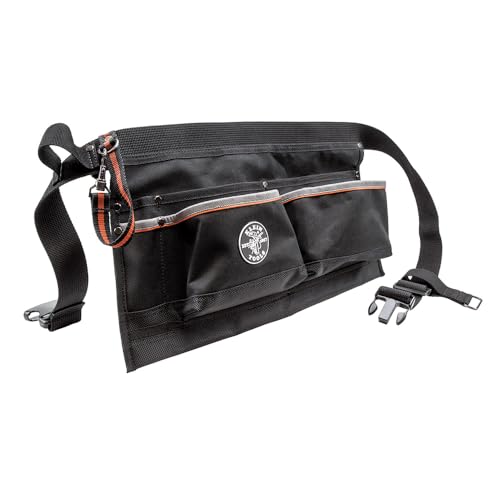 Klein Tools 5244 Tool Apron, Tape Thong and Four Reinforced Pockets for Hand Tools, Waist Size 32 to 53-Inch
