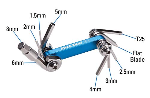 Park Tool IB-2 Solid I-Beam Mini Fold-up Hex and Screwdriver Set