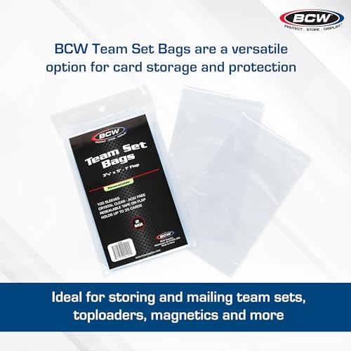 Resealable Trading Card Team Bags - 400 Count, Holds 35 Cards