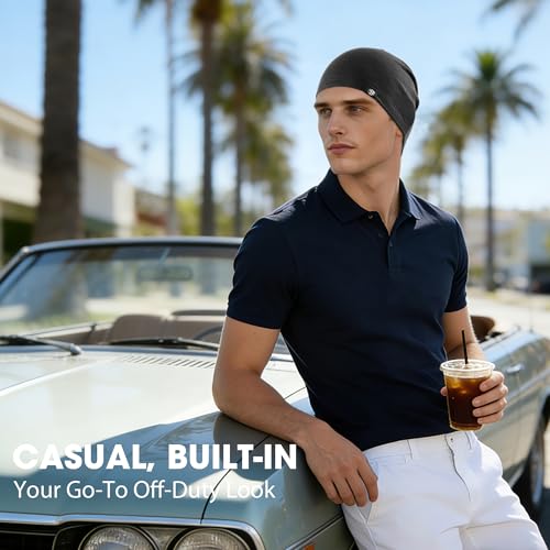 WTACTFUL 3-Pack Unisex Slouchy Beanie Skull Caps in Black, Gray, White - Soft Viscose Hat Set