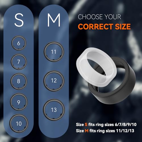 Silicone Protective Sleeve for Smart Rings - 3 Pack, Size Small (Black)