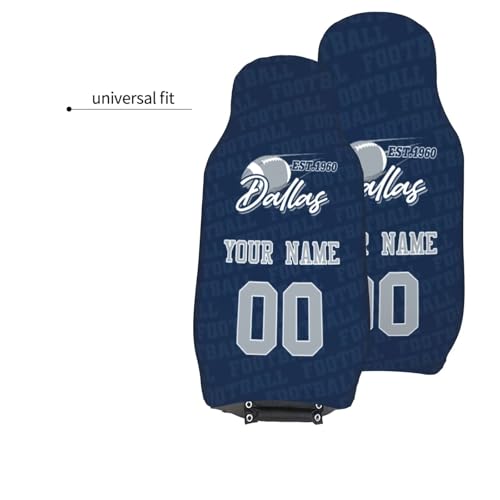 Personalized Car Seat Covers - Custom Name & Number - Dallas