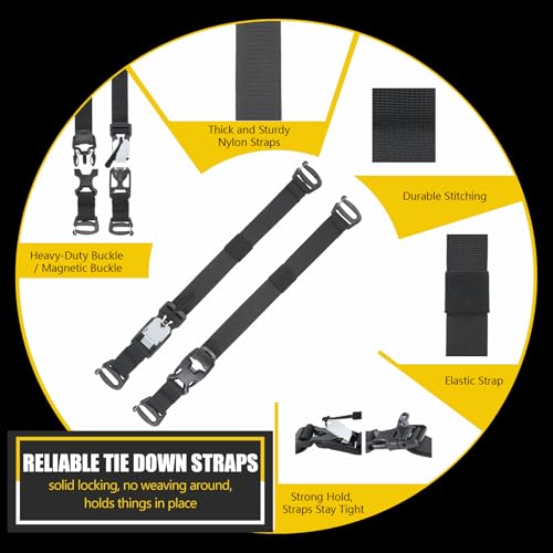 4 Pack Tactical Molle Backpack Straps Adjustable 20.8" Gear Attachments