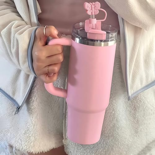 6-Piece Silicone Butterfly Straw Topper Set for 10mm Tumbler Straws