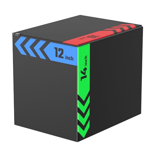 3-in-1 Plyo Box - Anti-Slip, Lightweight Foam - 12x14x16 Inch