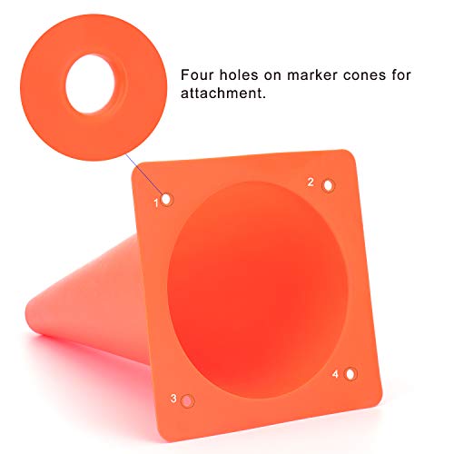 12-Inch Traffic Training Cones Set of 12 - Orange Plastic Agility Markers