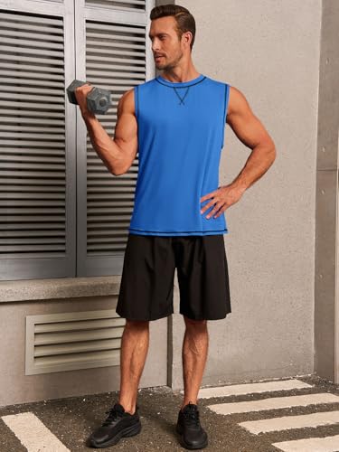Men's Casual Workout Tank Top - Sleeveless Crewneck T-Shirt