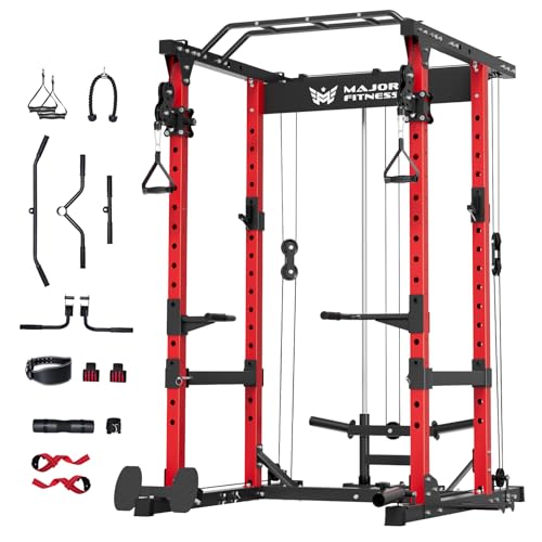 Drone1 Power Cage - All-in-One Home Gym with Cable Crossover - Red