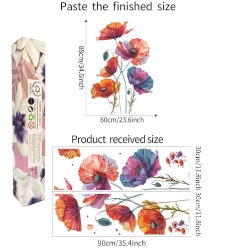 DIY Wall Decal Peeling and pasting, Detachable Mural, Vinyl Lotus, Girl Bedroom, Living Room, Bathroom Wall Art Decoration