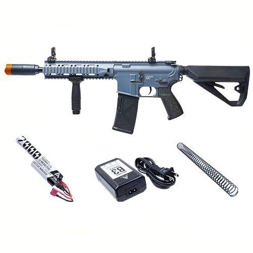 Airsoft AEG Starter Pack - 10" Polymer Electric Rifle with Battery and Charger