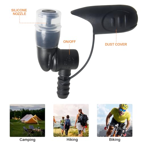 KIBBEH 2 Pack Black Hydration Bladder Bite Valve Replacement Mouthpieces
