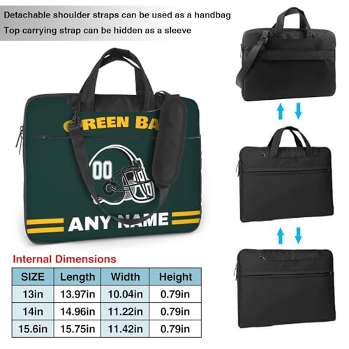 Personalized Football Laptop Bag - Custom Name & Number - Green Bay