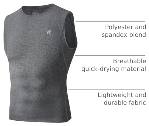 Men's Sleeveless Compression Shirt - 3X-Large Grey