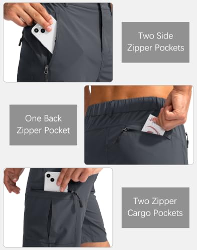 Lightweight Men's Cargo Shorts with 5 Zipper Pockets - 9/7/11"