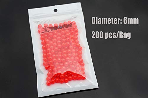 200 Pcs 6mm UV Red Floating Fishing Beads for Rigging
