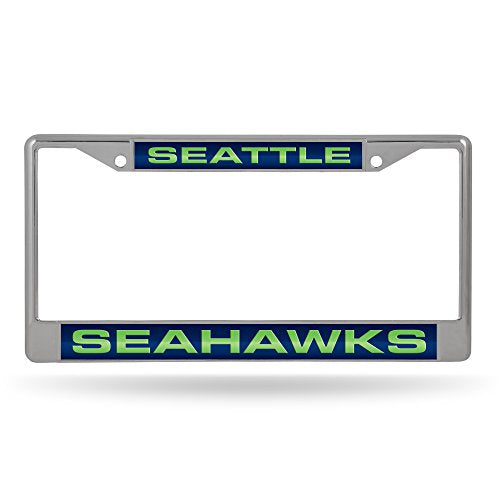 Seattle Seahawks NFL 12" x 6" Laser Cut Chrome Car Frame