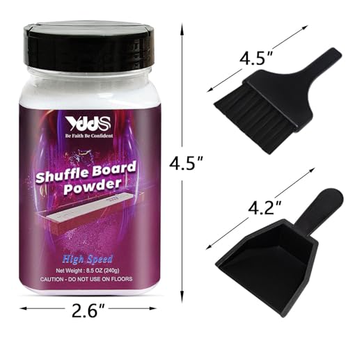 Medium Speed Shuffleboard Sand Set - 2 Cans with Mini Brush & Dustpan