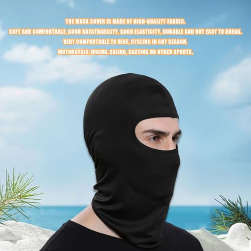 Thin Full Face Black Balaclava Ski Mask for Men & Women - One Size