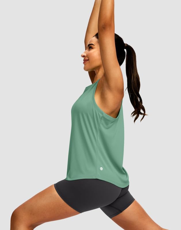 Skiennix Women's Racerback Workout Tank Tops - Sleeveless Loose Fit Yoga & Running Shirts
