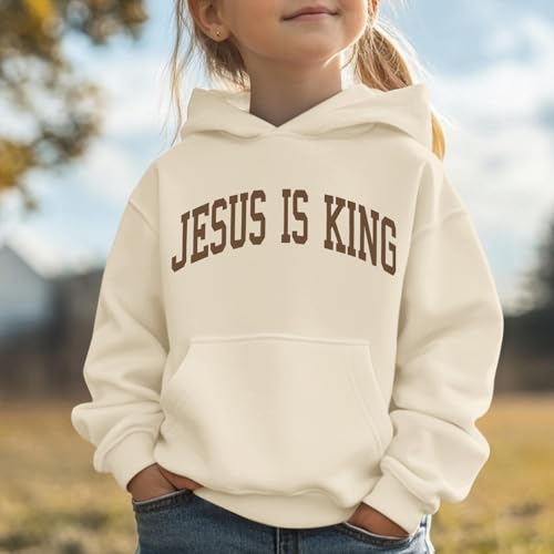 Jesus Loves You Hoodie - Apricot, 5-6 Years - Christian Sweatshirt