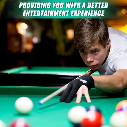 Giegxin Black 20 Pcs Billiard Pool Gloves Three Fingers for Men Women