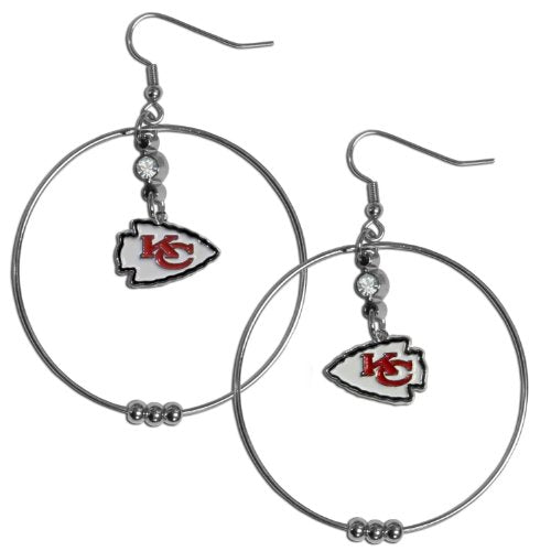 Kansas City Chiefs 2-Inch Hoop Earrings with Team Charm