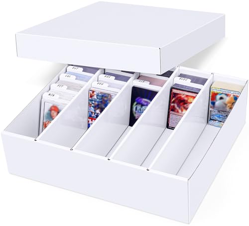 5-Row Trading Card Storage Box with Dividers - Holds 3060 Cards
