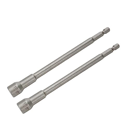 Hex Shank Magnetic Power Nut Driver Bit Set 10mm Hex Socket Extension Long Metric Hex Driver Bits -2pcs