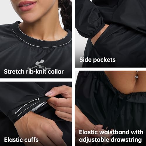 Sauna Suit for Women - Durable Jacket & Pants Set - Large