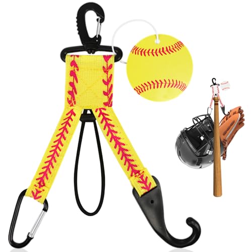 Yellow Softball Dugout Organizer Bag with Helmet Holder & Hooks - 1Pc