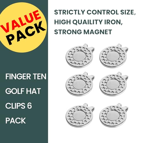 Magnetic Golf Hat Clip Set - 6 Pcs Silver for Ball Markers